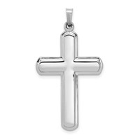 14K White Gold Polished Latin Cross Pendant view 1