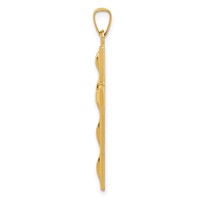 14K Yellow Gold Polished Cross Pendant view 2