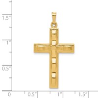 14K Yellow Gold Polished Cross Pendant view 4
