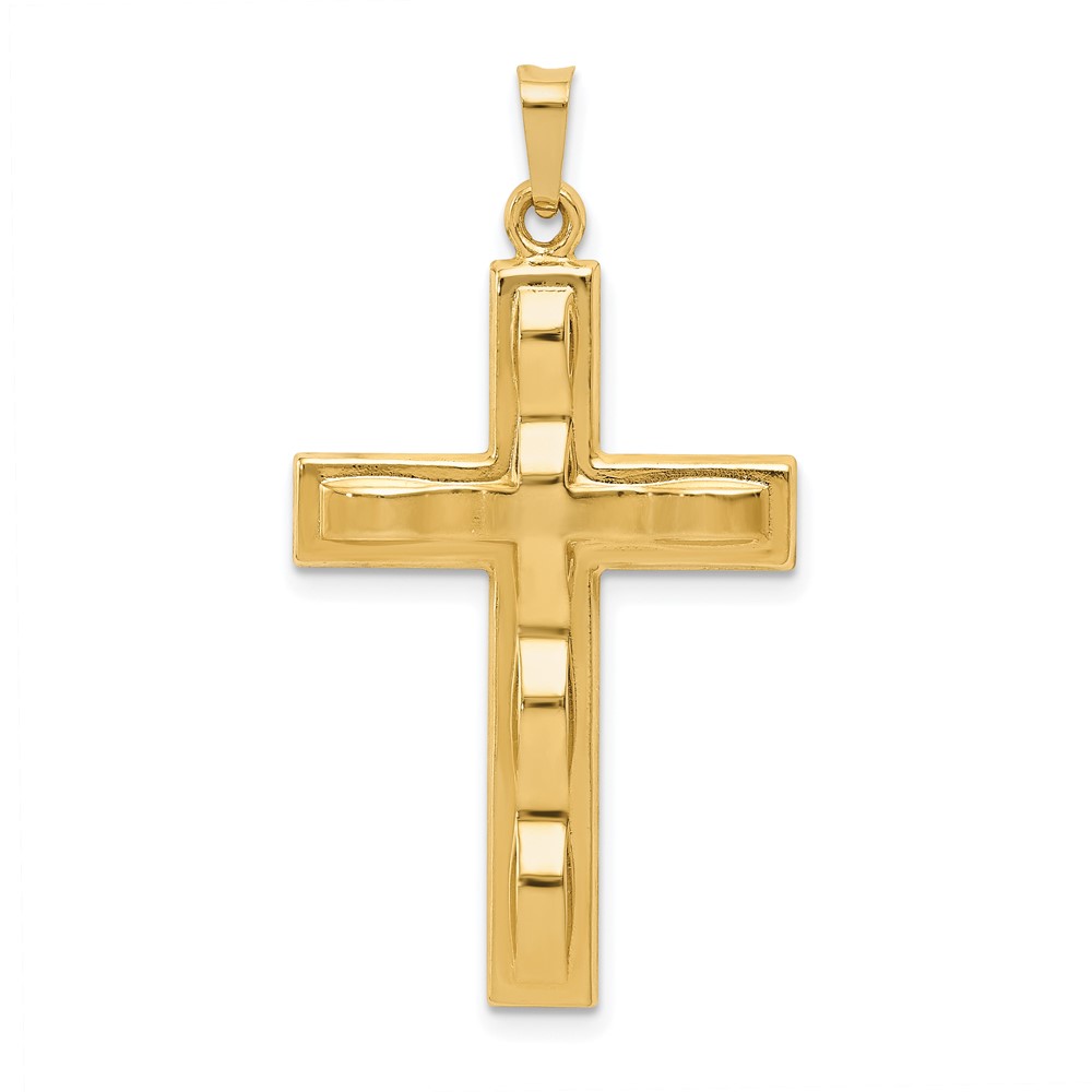 14K Yellow Gold Polished Cross Pendant