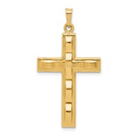 14K Yellow Gold Polished Cross Pendant view 1