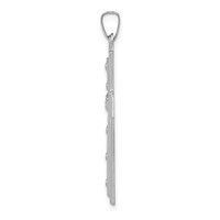 14K White Gold Polished and Satin Pendant with Dots Cross view 2