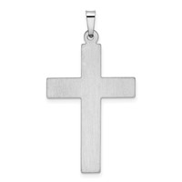 14K White Gold Polished and Satin Pendant with Dots Cross view 3