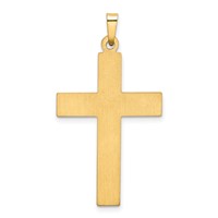 14K and White Rhodium Polished and Satin Cross Pendant view 3