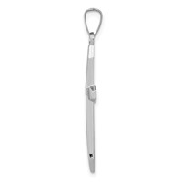 14K White Gold Polished Cross Pendant view 2