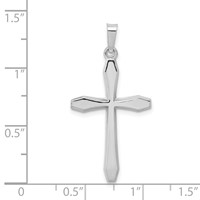 14K White Gold Polished Cross Pendant view 4