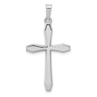 14K White Gold Polished Cross Pendant view 1