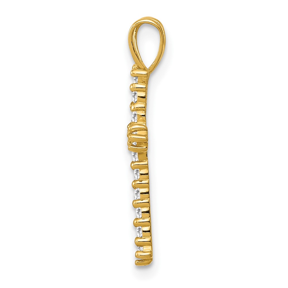 14k Polished CZ Cross Chain Slide (XR1578)