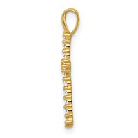 14K Yellow Gold Polished CZ Cross Chain Slide view 2