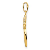 14K Yellow Gold Polished CZ Cross Charm view 2