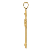 14K Yellow Gold Polished Fancy Cross Pendant view 2