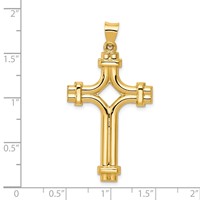 14K Yellow Gold Polished Fancy Cross Pendant view 4