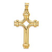 14K Yellow Gold Polished Fancy Cross Pendant view 1