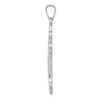 14K White Gold Polished Fleur De Lis Cross Pendant view 2