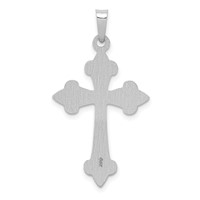 14K White Gold Polished Fleur De Lis Cross Pendant view 3