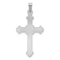 14K White Gold Polished Fleur De Lis Cross Pendant view 3