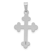14K White Gold Polished Budded Cross Pendant view 3