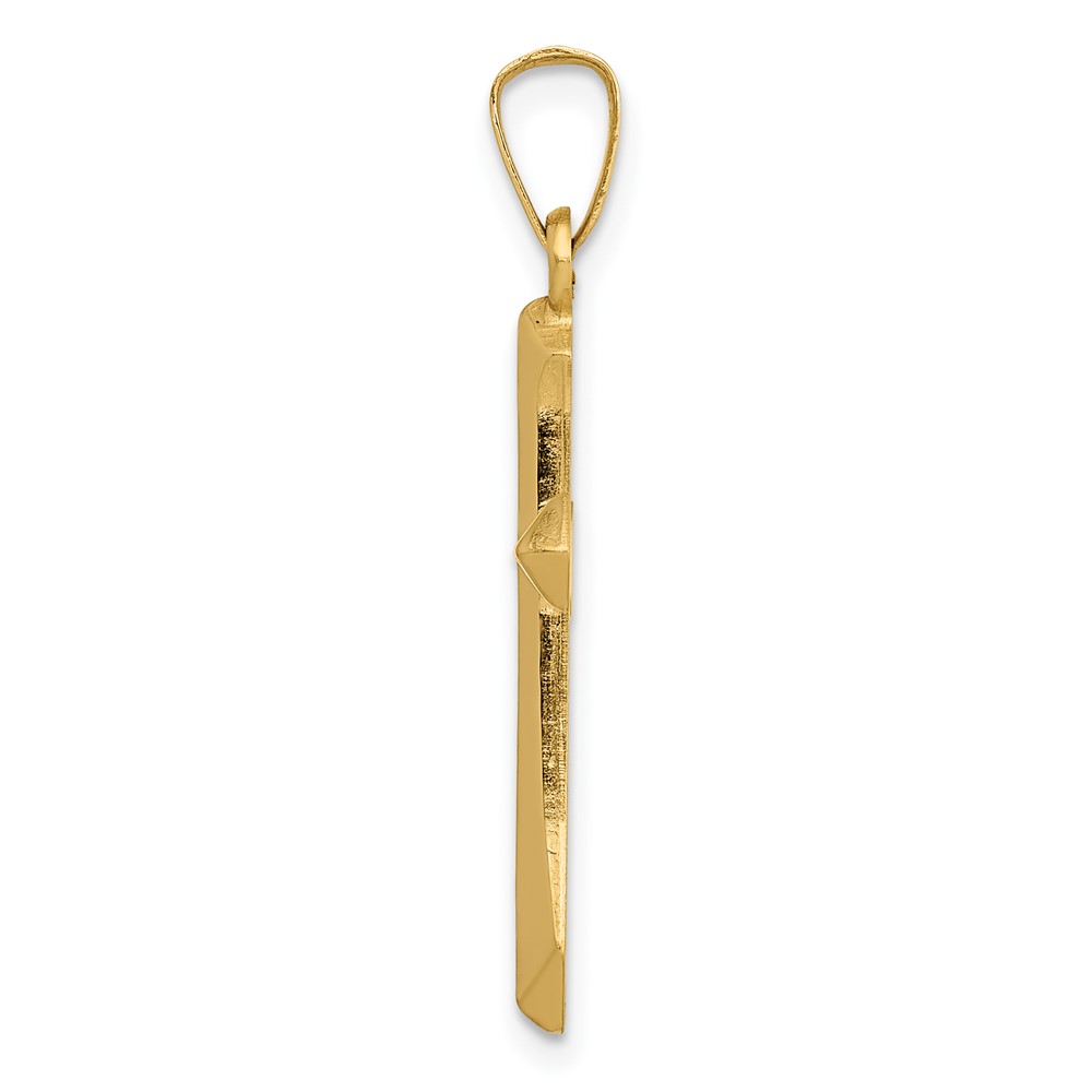 14k Polished Cross Pendant (XR1608)