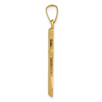 14K Yellow Gold Polished Cross Pendant view 2