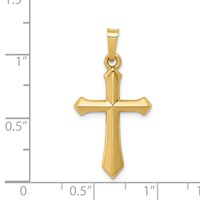 14K Yellow Gold Polished Cross Pendant view 4