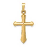 14K Yellow Gold Polished Cross Pendant view 1