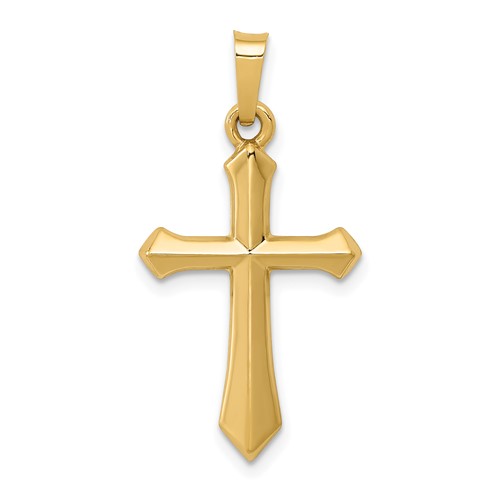 14K Yellow Gold Polished Cross Pendant