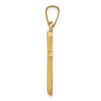 14K Yellow Gold Polished Cross Pendant view 2