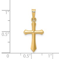 14K Yellow Gold Polished Cross Pendant view 4