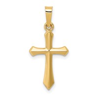 14K Yellow Gold Polished Cross Pendant view 1