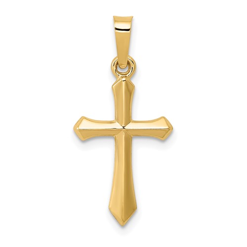14K Yellow Gold Polished Cross Pendant