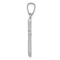 14K White Gold Polished Cross Pendant view 2