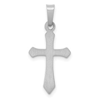 14K White Gold Polished Cross Pendant view 3
