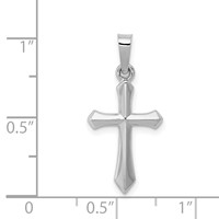 14K White Gold Polished Cross Pendant view 4