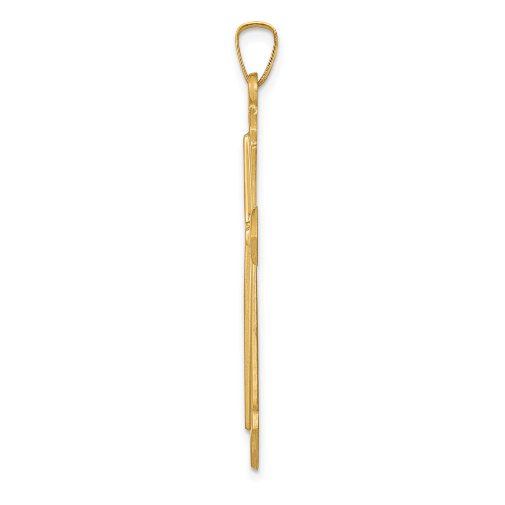 14k Polished and Satin Passion Cross Pendant (XR1618)