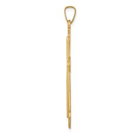 14K Yellow Gold Polished and Satin Passion Cross Pendant view 2