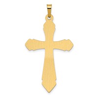 14K Yellow Gold Polished and Satin Passion Cross Pendant view 3