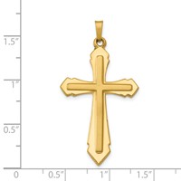 14K Yellow Gold Polished and Satin Passion Cross Pendant view 4