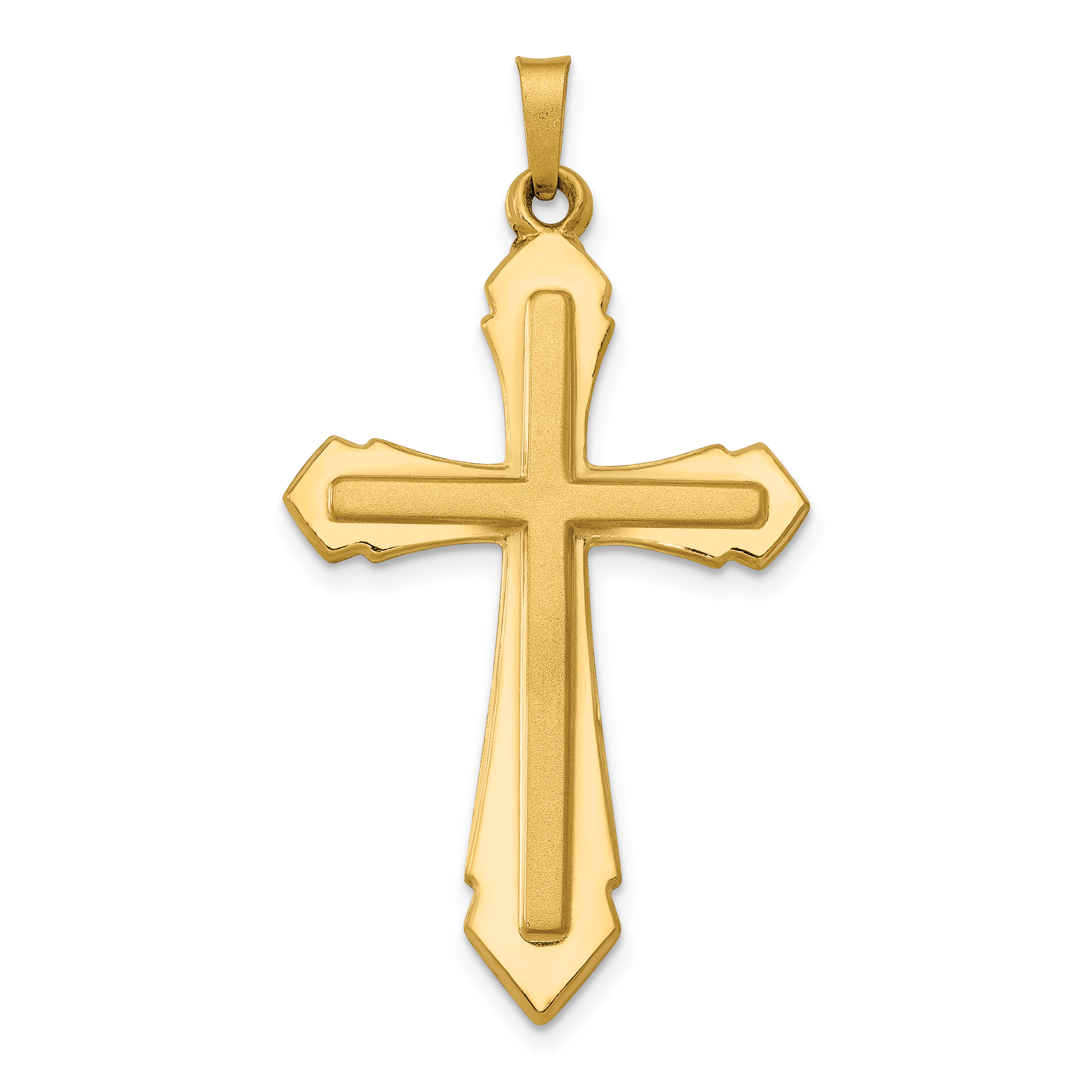 14k Polished and Satin Passion Cross Pendant (XR1618)