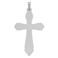 14K White Gold Polished and Satin Cross Pendant view 3