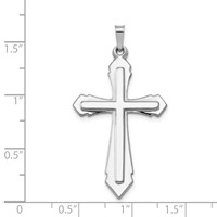 14K White Gold Polished and Satin Cross Pendant view 4