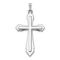 14K White Gold Polished and Satin Cross Pendant view 1