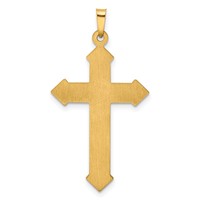14K and White Rhodium Polished and Textured Passion Cross Pendant view 3