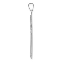 14K White Gold Polished and Textured Cross Pendant view 2