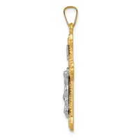 14K Two-tone Polished Inri Crucifix Pendant view 2