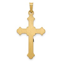 14K Two-tone Polished Inri Crucifix Pendant view 3