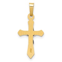 14K Two-tone Polished Inri Crucifix Pendant view 3
