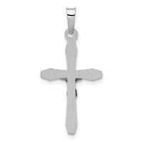 14K White Gold Polished Inri Crucifix Pendant view 3