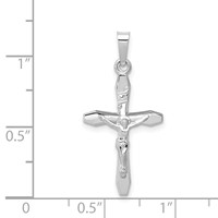 14K White Gold Polished Inri Crucifix Pendant view 4