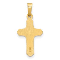 14K Two-tone Polished and Textured Inri Crucifix Pendant view 3