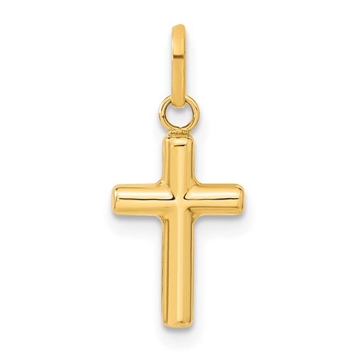 14K Yellow Gold Hollow Cross Pendant